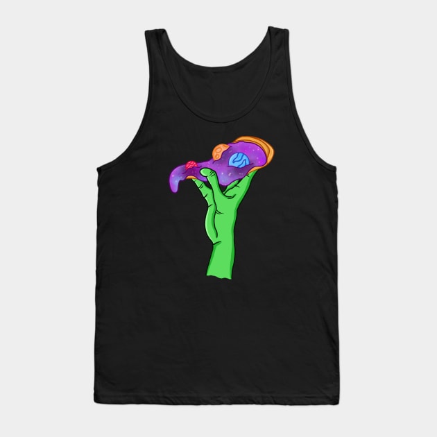 Alien and Pizza Tank Top by Kimprut